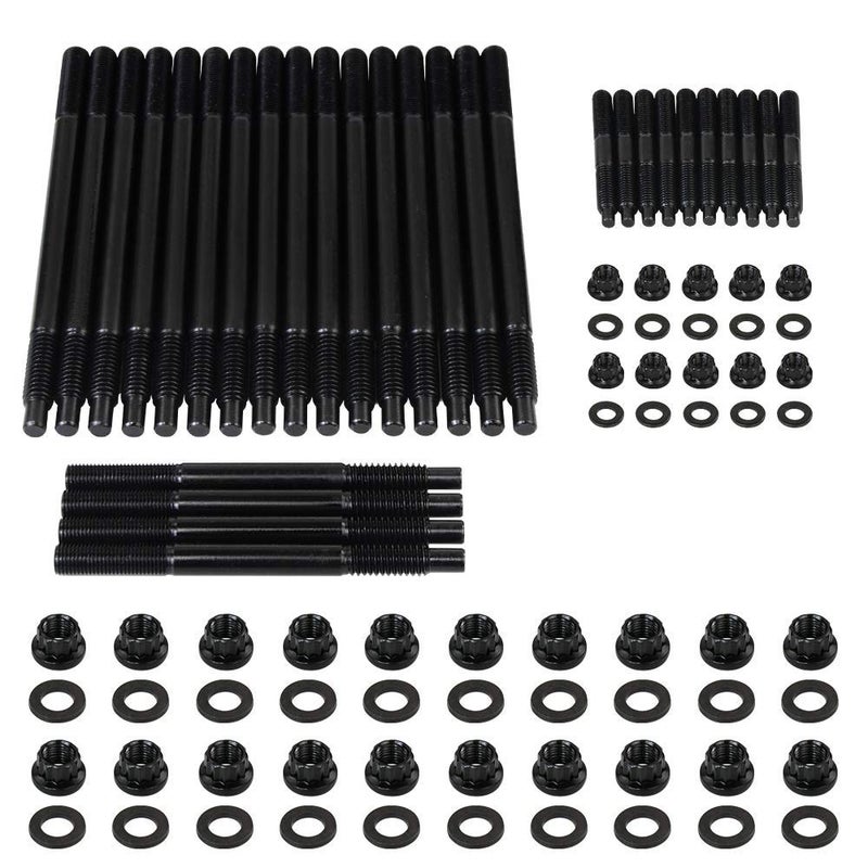 PQY 12-Point Cylinder Gasket Head Stud Bolts Nuts Kit Compatible with 97-03 Chevy LS1 LQ9 LS6 4.8L 5.3L 5.7L 6.0L Engines - Image 1